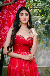 Red Sleevless Dress